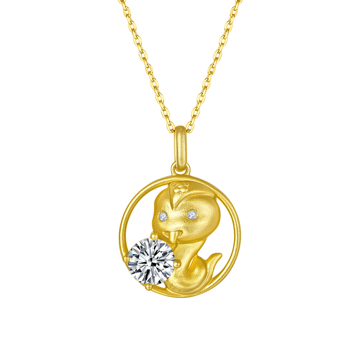 Zodiac Snake Moissanite Necklace 1.0 Carat